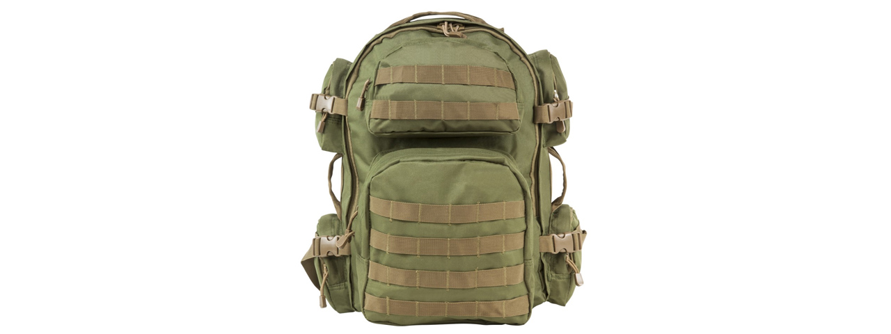 NcStar Tactical Combat Backpack - (Green/Tan Trim)