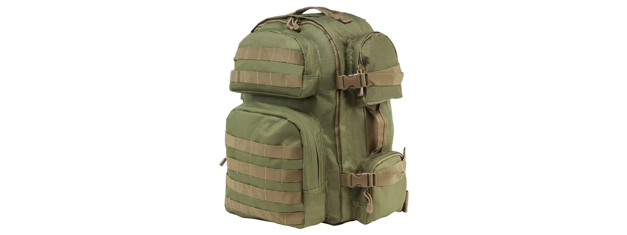 NcStar Tactical Combat Backpack - (Green/Tan Trim)