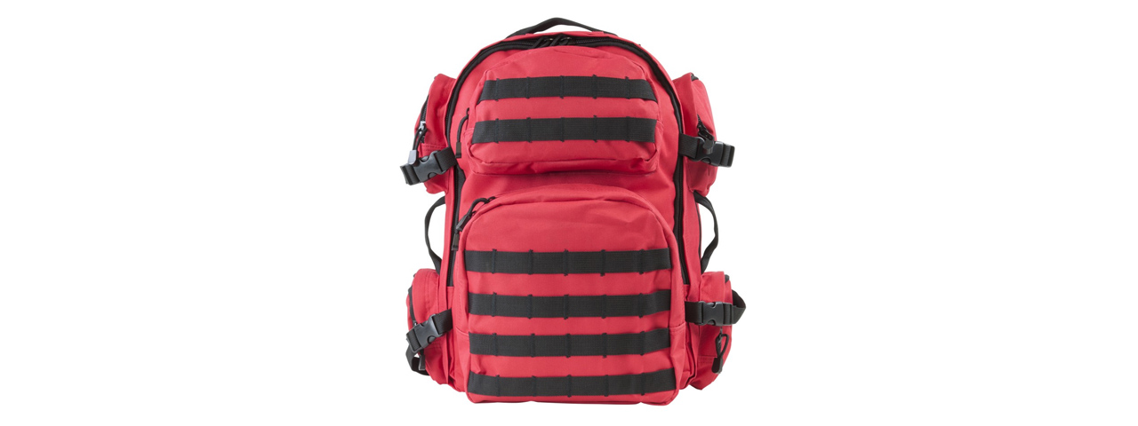 NcStar Tactical Combat Backpack - (Red/Black Trim)