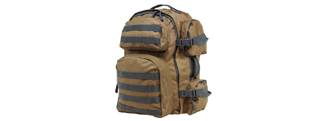 NcStar Tactical Combat Backpack - (Tan/Urban Gray Trim)