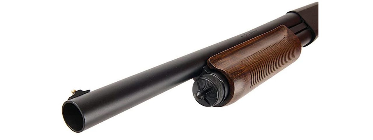 Tokyo Marui M870 Wood Stock Type Airsoft Shotgun - (Black & Wood)