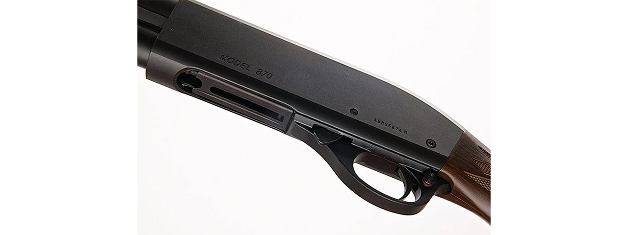 Tokyo Marui M870 Wood Stock Type Airsoft Shotgun - (Black & Wood)