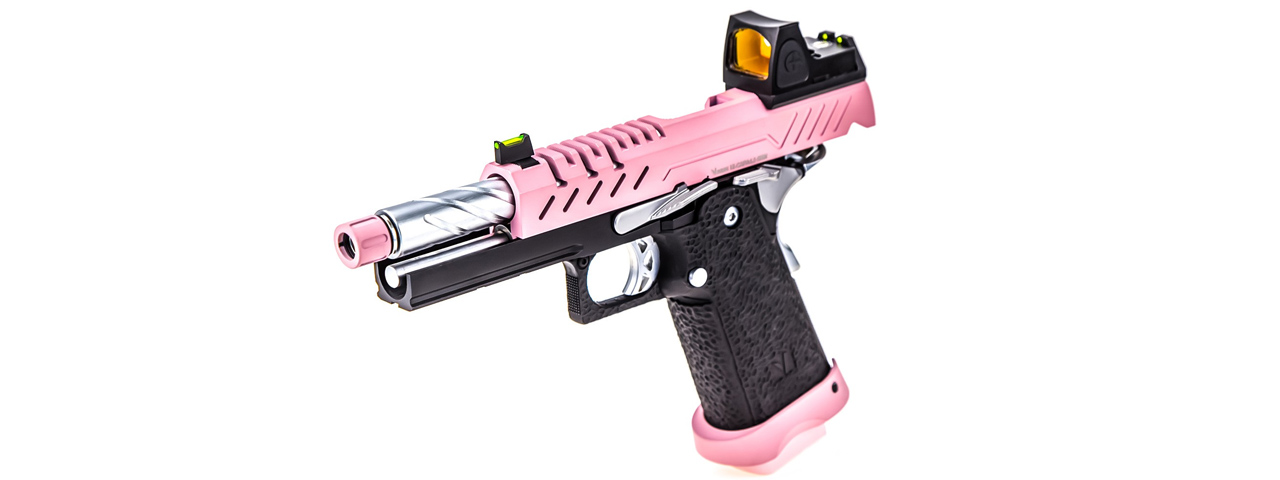 Vorsk Hi-Capa 4.3 GBB Pistol w/ Red Dot Sight - (Black/Pink)