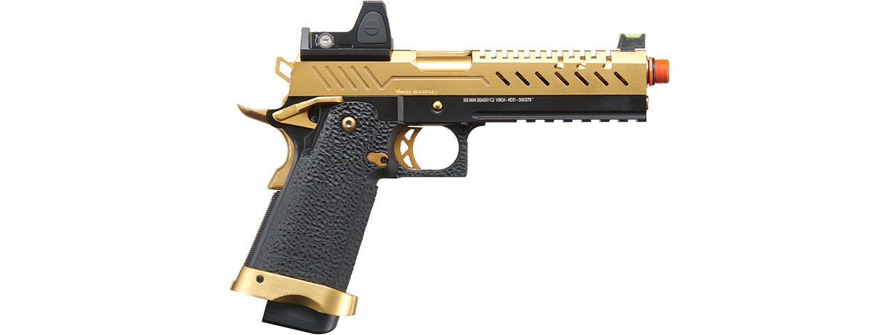 Vorsk Hi-Capa 5.1 GBB Pistol w/ Red Dot Sight - (Black/Gold)