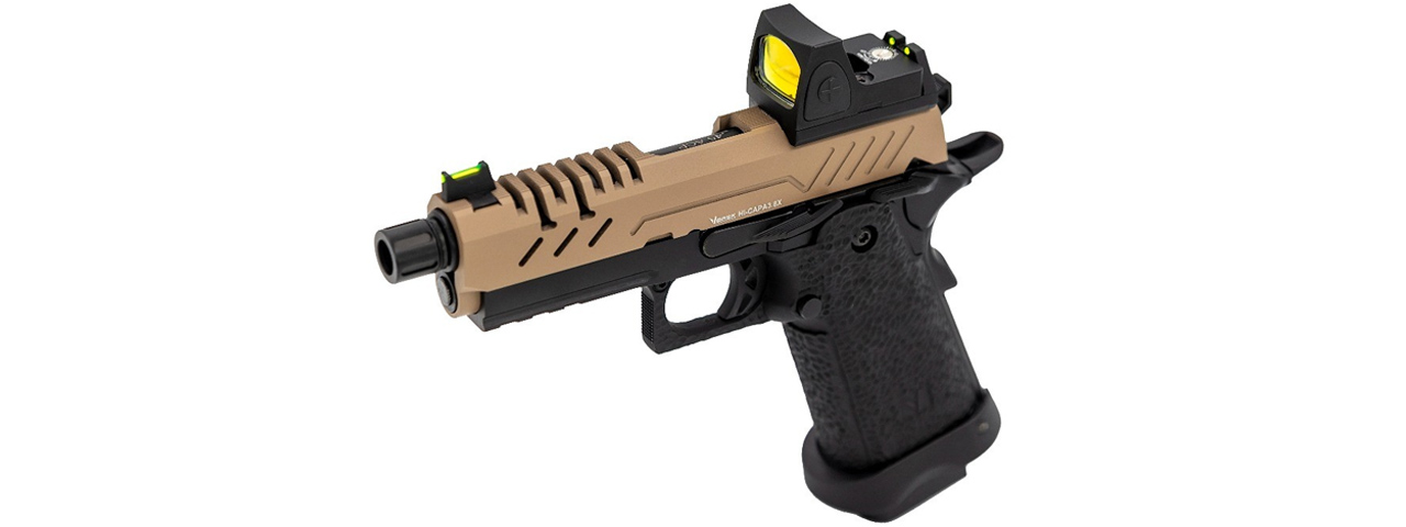 Vorsk Hi-Capa 3.8 Pro GBB Pistol w/ Red Dot Sight - (Tan/Black)