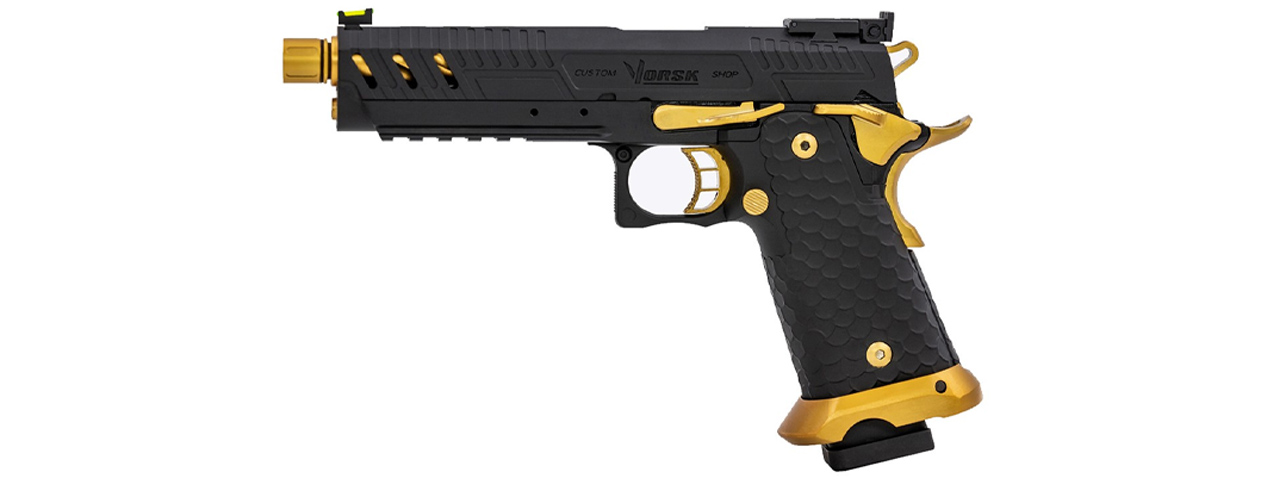 Vorsk Hi-Capa CS Vengeance 5.1 GBB Pistol - (Black/Gold)