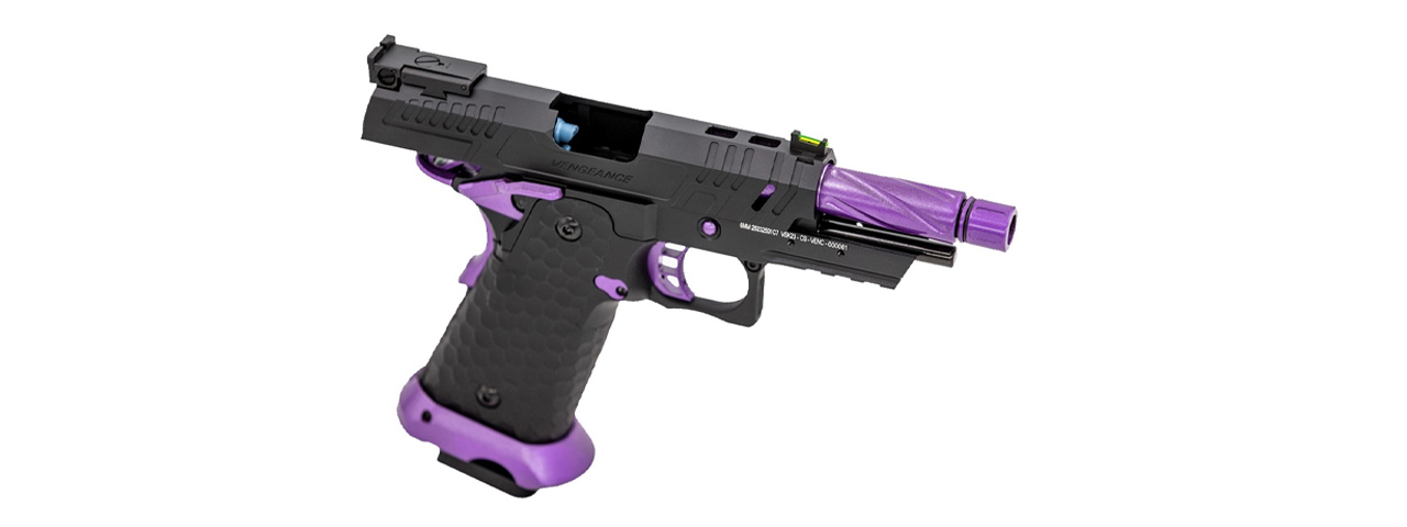 Vorsk Hi-Capa CS Vengeance 3.8 Compact GBB Pistol - (Black/Purple)