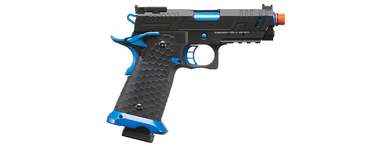 Vorsk Hi-Capa CS Vengeance 3.8 Compact GBB Pistol - (Black/Blue)