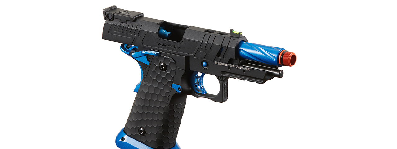 Vorsk Hi-Capa CS Vengeance 3.8 Compact GBB Pistol - (Black/Blue)