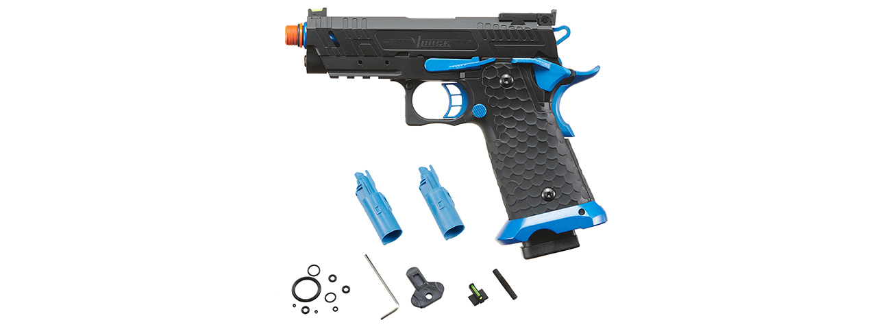 Vorsk Hi-Capa CS Vengeance 3.8 Compact GBB Pistol - (Black/Blue)