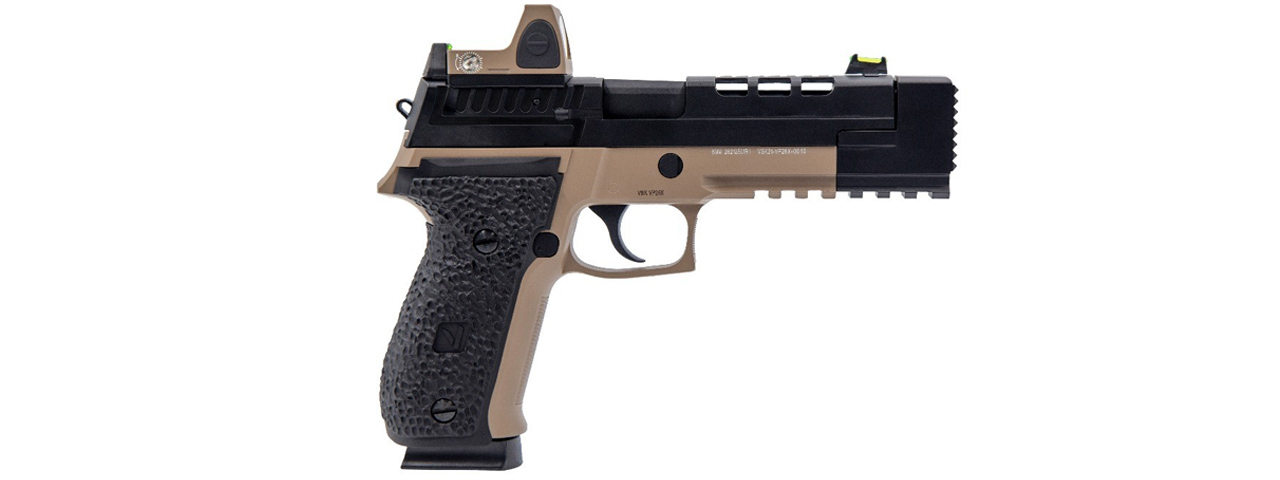 Vorsk Hi-Capa VP26X GBB Pistol w/ Red Dot Sight - (Black/Tan)