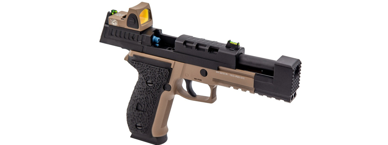 Vorsk Hi-Capa VP26X GBB Pistol w/ Red Dot Sight - (Black/Tan)