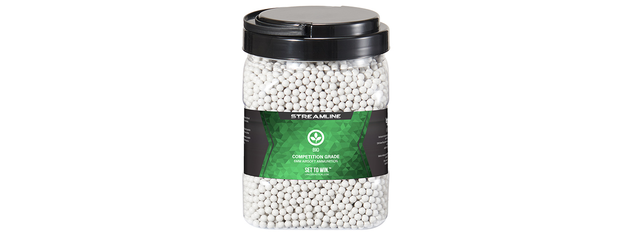 Lancer Tactical 10000 Round .25G Streamline Competition Grade BIO BBs - (White)