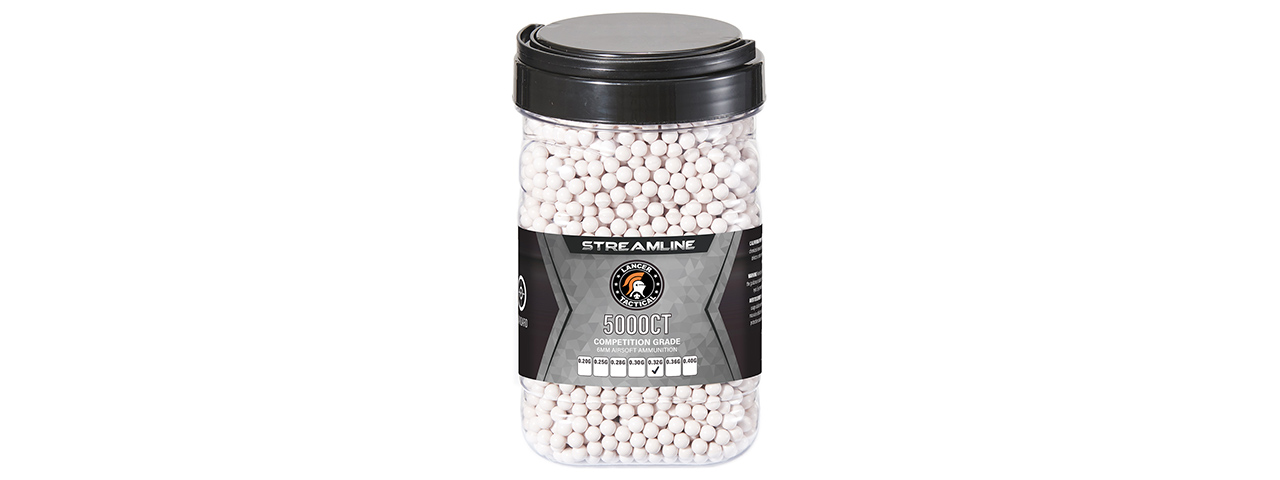 Lancer Tactical 5000 Round .32G Streamline Competition Grade BBs - (White)