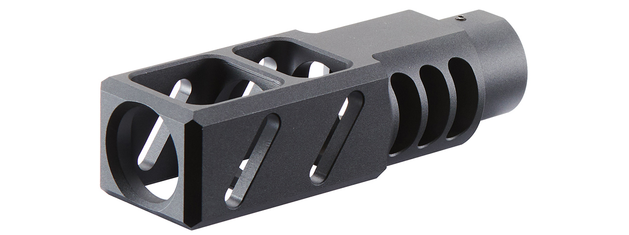 ITP SAIGA-12 / AK Style SBS Airsoft Compensator For M24 CW Adapter Type - (Black)