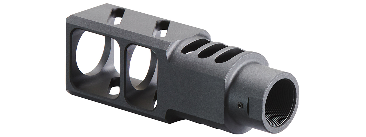 ITP SAIGA-12 / AK Style SBS Airsoft Compensator For M24 CW Adapter Type - (Black)